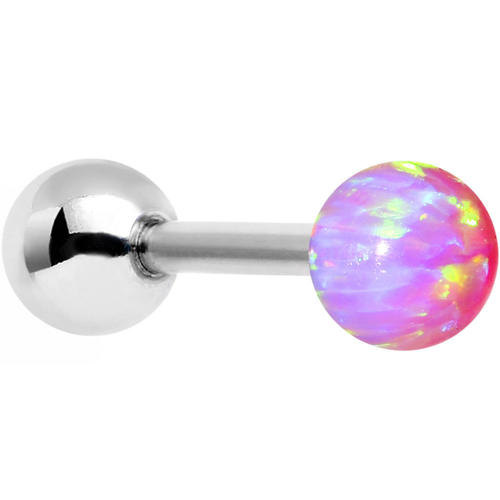 16G 1/4 Steel Pink Imitation Opal Ball Cartilage Earring