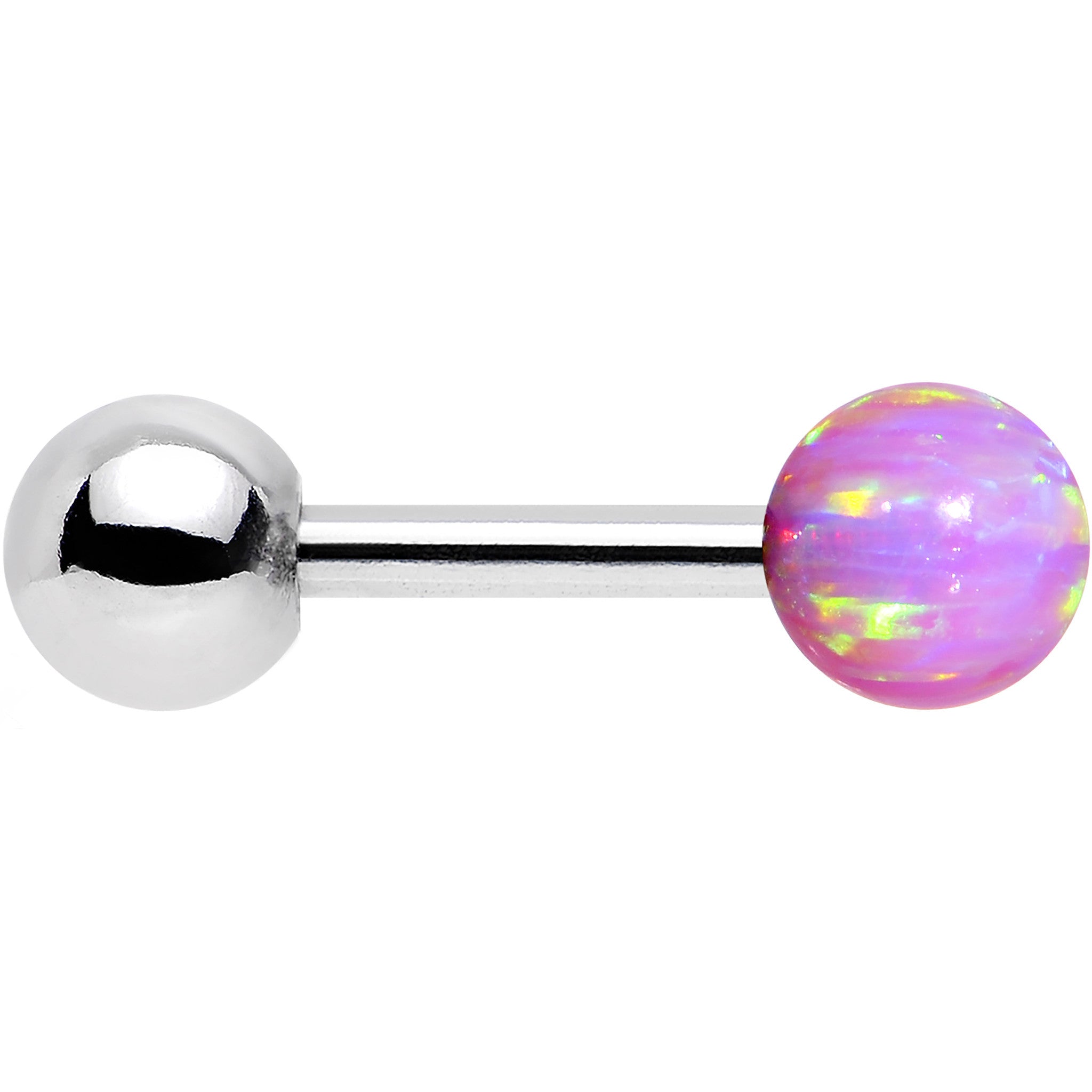 16G 1/4 Steel Pink Imitation Opal Ball Cartilage Earring