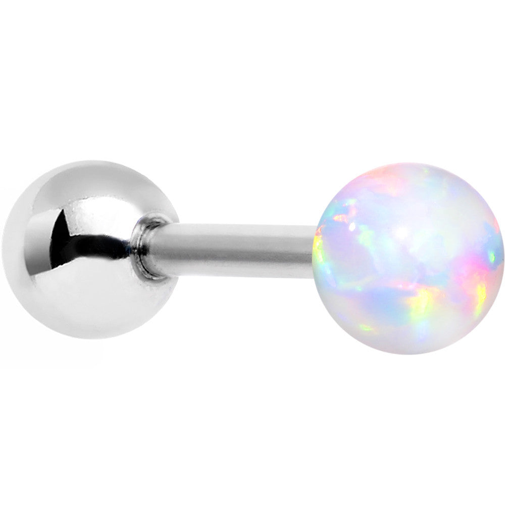 16G 5/16 Steel White Imitation Opal Ball Cartilage Earring