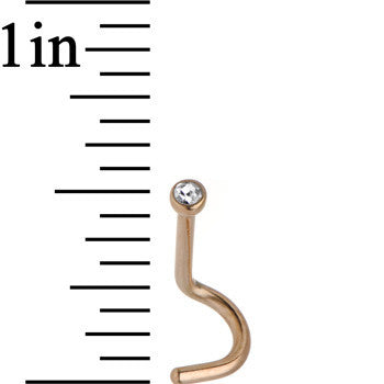 18G 2mm Clear Gem Rose Gold Titanium IP Steel Nose Screw