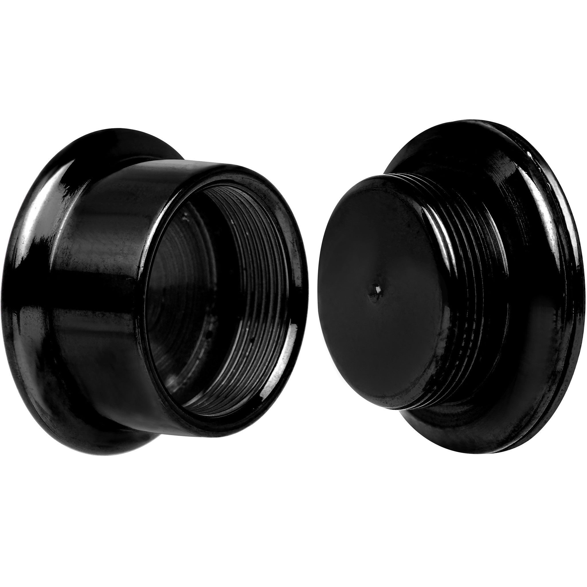 9/16 Black Plated Ganja Green Pot Leaf Saddle Stash Plug Set
