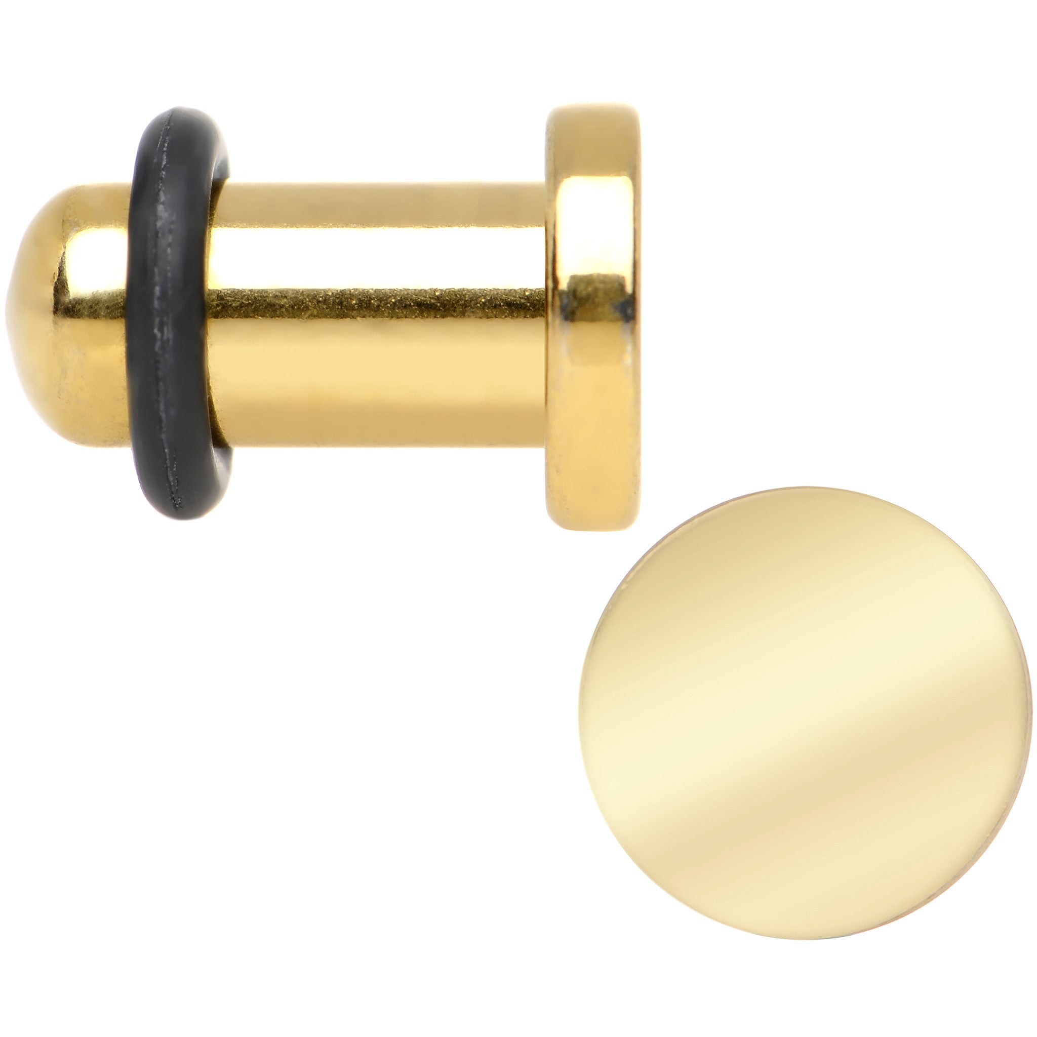 4G Titanium Plated Steel Sunlit Flat Top Single Flare Plug Set