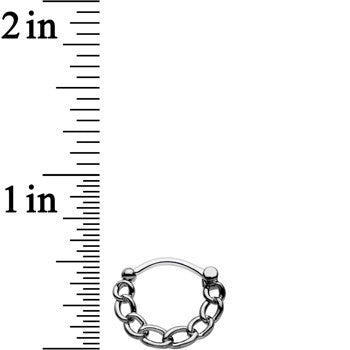 16G Chain Link Black IP over Stainless Steel Septum Clicker