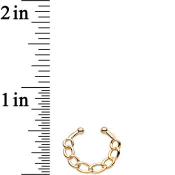 Mechanical Chain Gold IP Non Pierced Clip On Fake Septum Ring