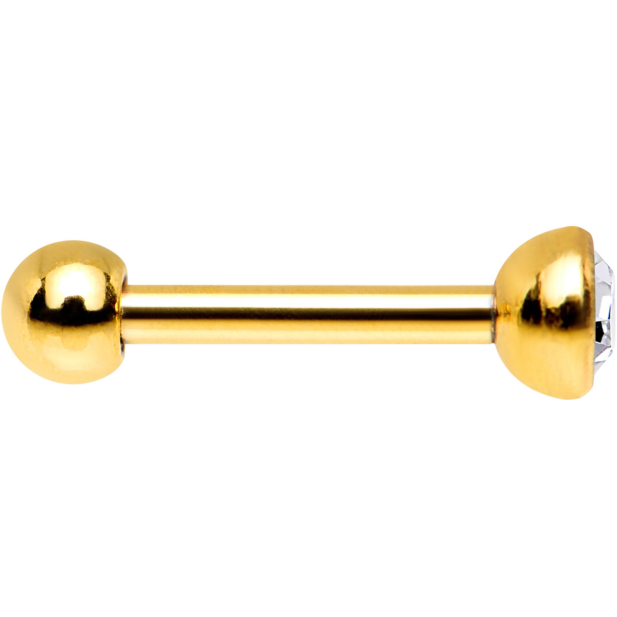 18G 1/4 Gold Plated Steel Clear CZ Cartilage Earring