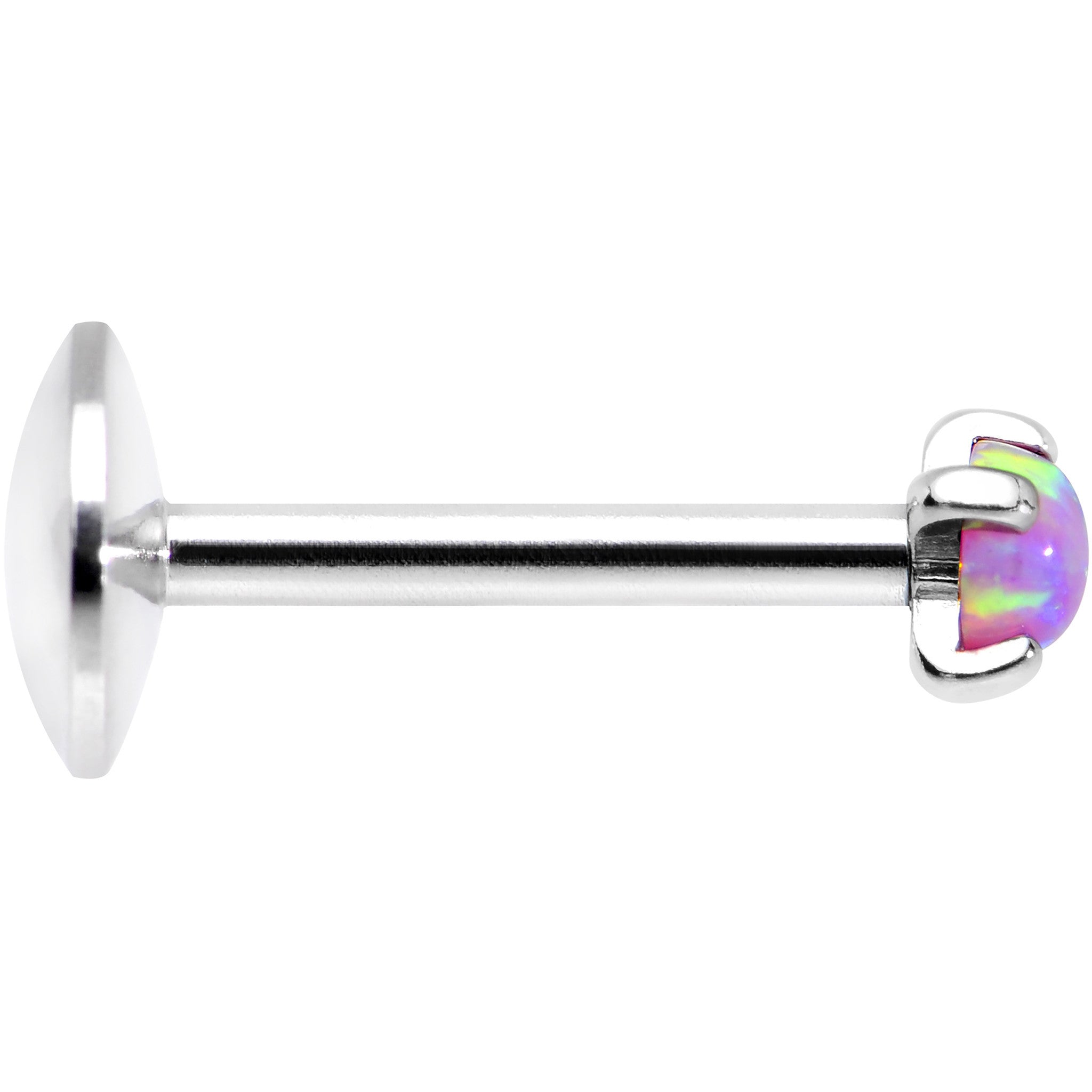16G 5/16 Pink 2.5mm Synthetic Opal Internally Threaded Labret