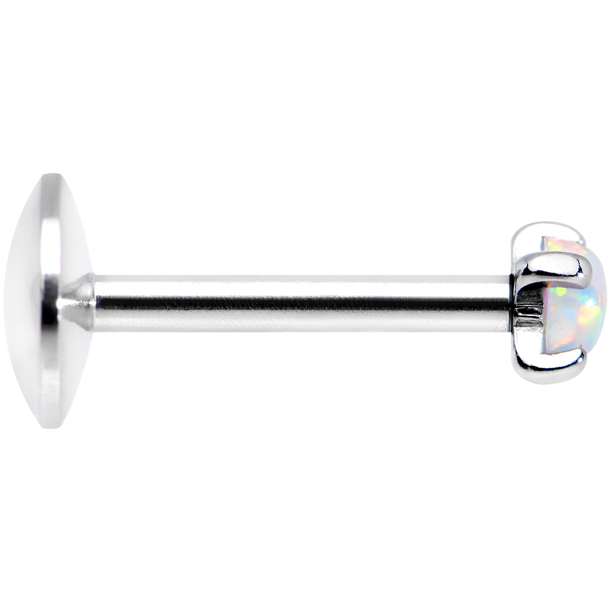 16G 5/16 White 2.5mm Synthetic Opal Internally Threaded Labret