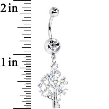Aurora Gem Tree of Life Dangle Belly Ring