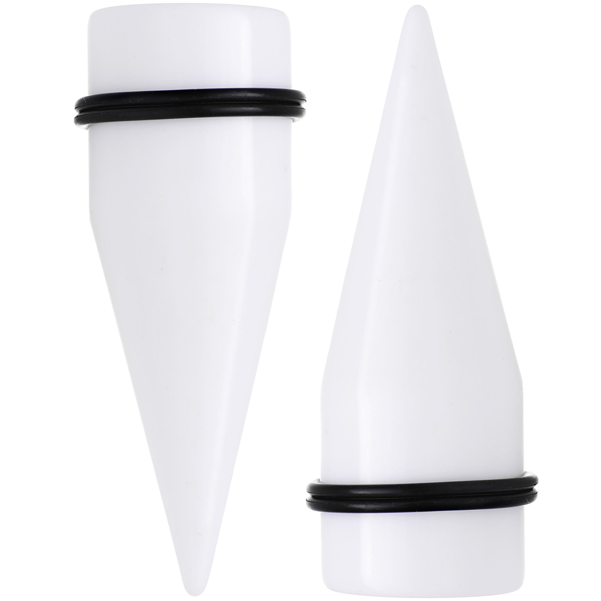 24mm White Acrylic Straight Taper Set