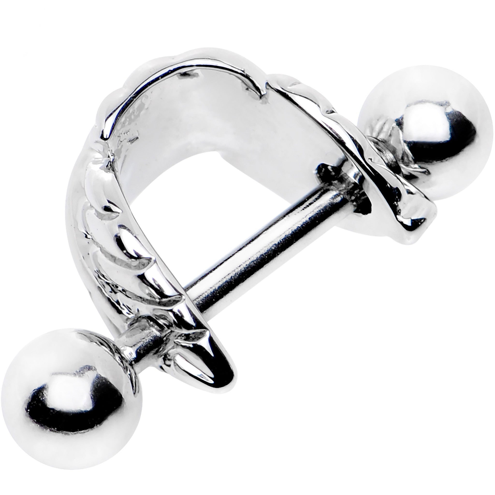 16G 3/8 Steel Barbell Floating Feather Cartilage Cuff