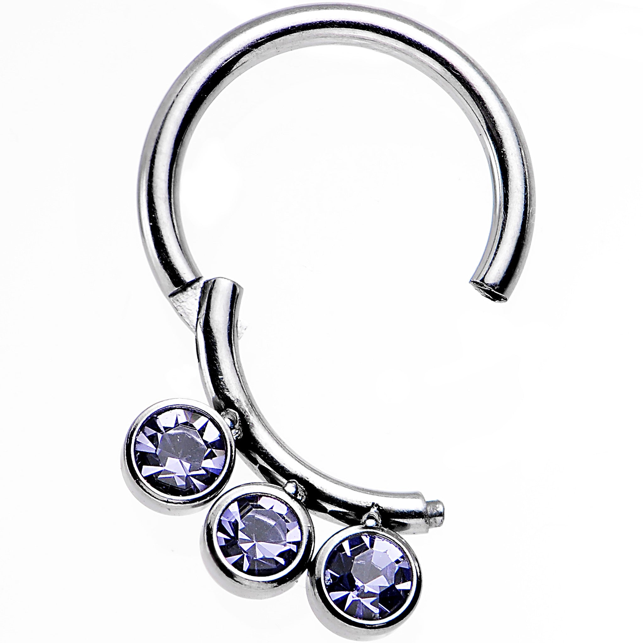 16G 5/16 Purple Gem Trio Hinged Segment Ring