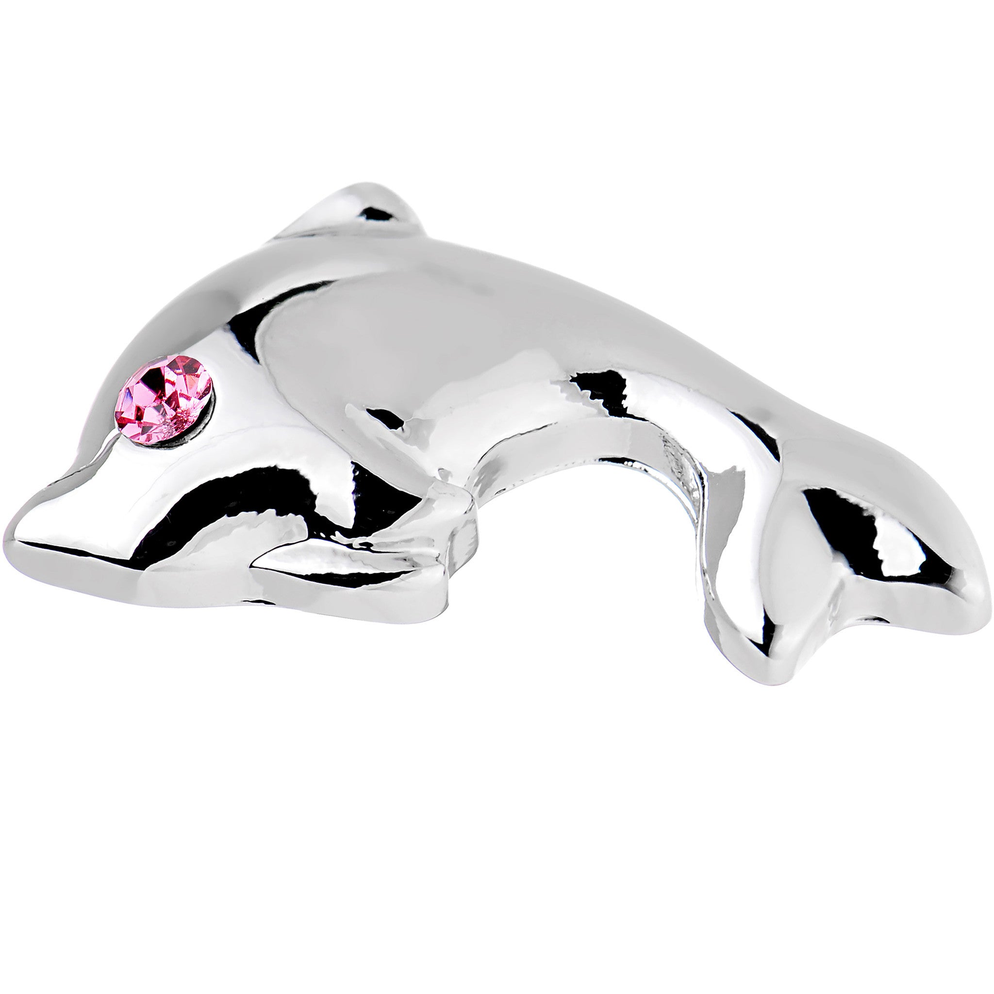 16G 1/4 Pink Gem Dolphin Left Cartilage Earring