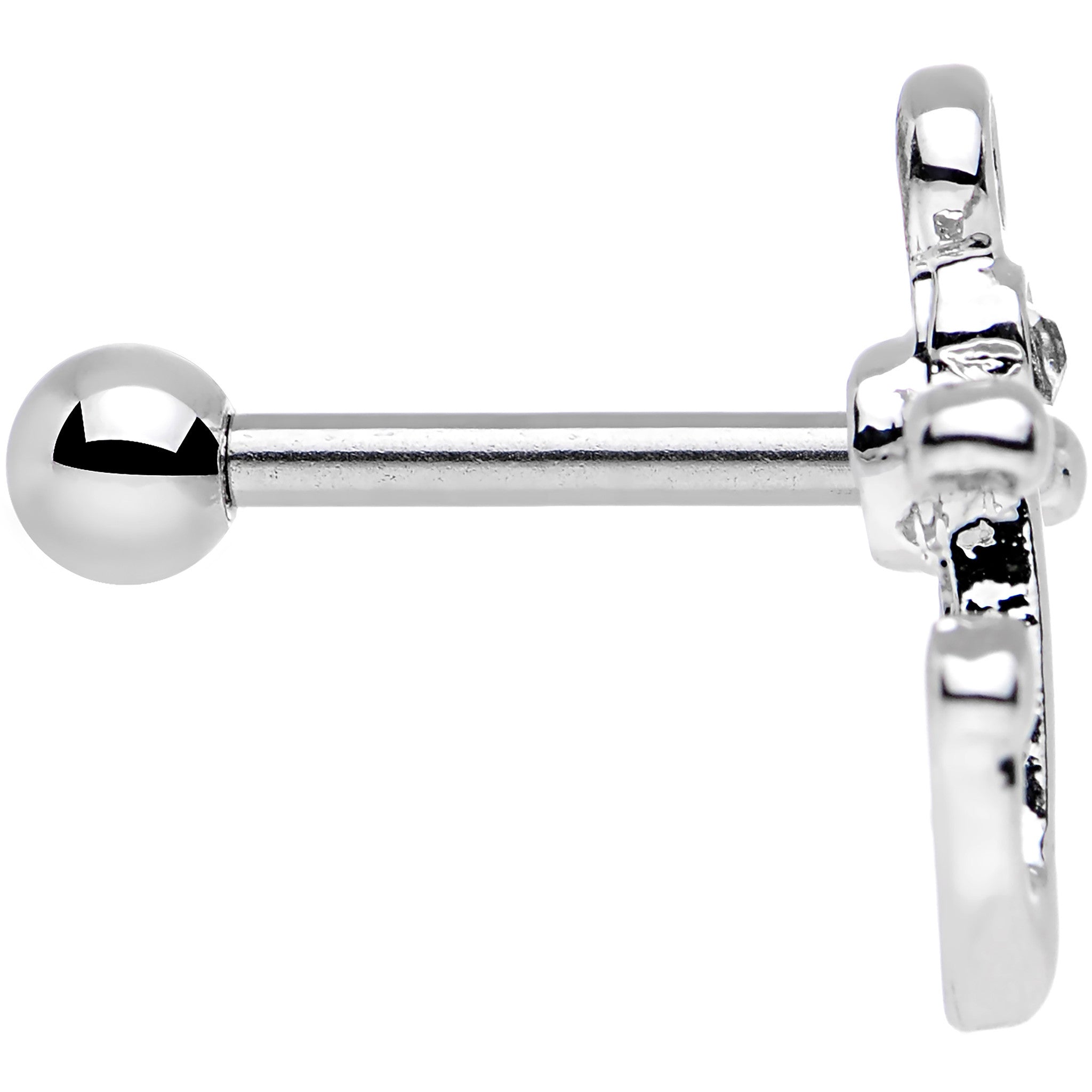 16G 1/4 Clear Gem Settle Down Anchor Cartilage Earring