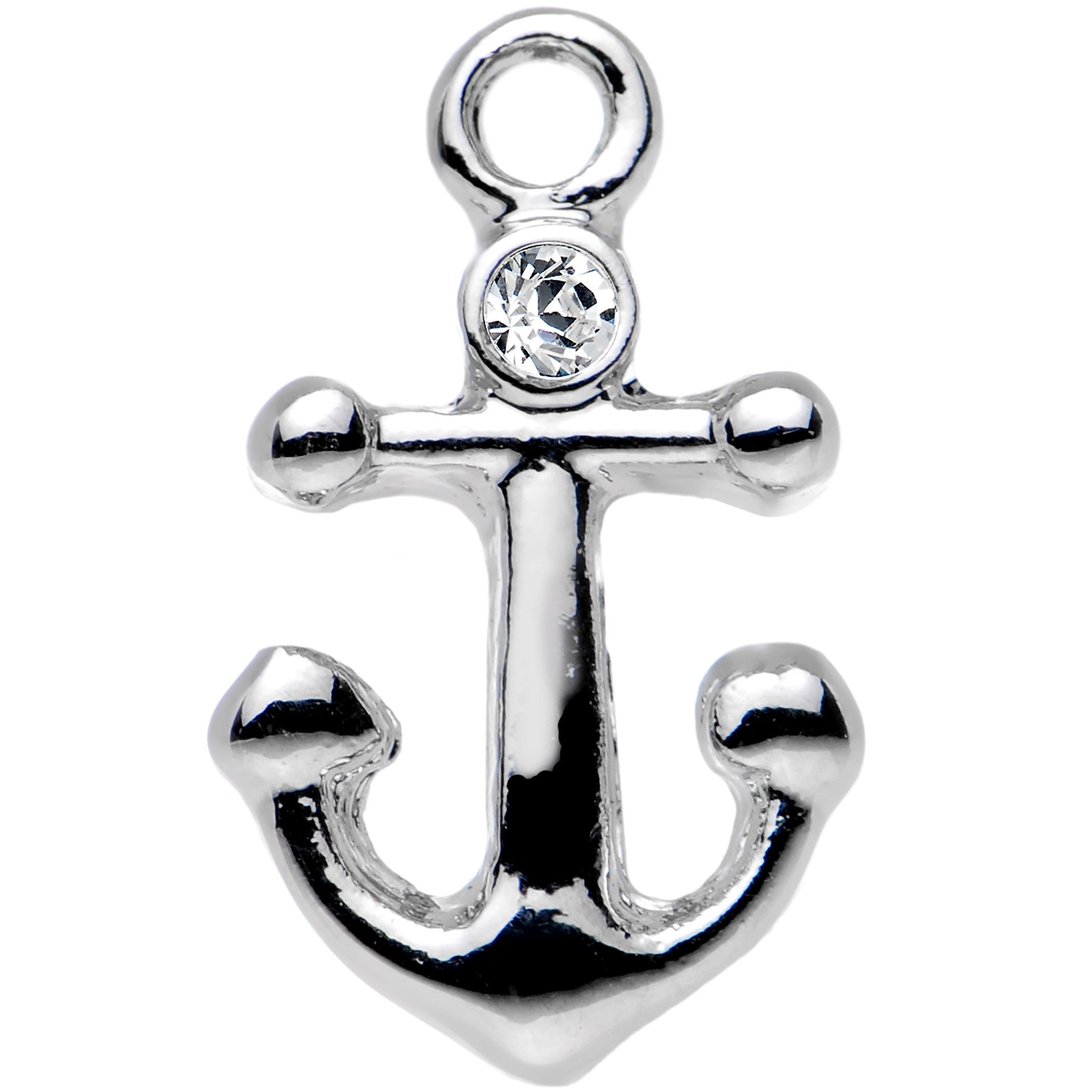 16G 1/4 Clear Gem Settle Down Anchor Cartilage Earring