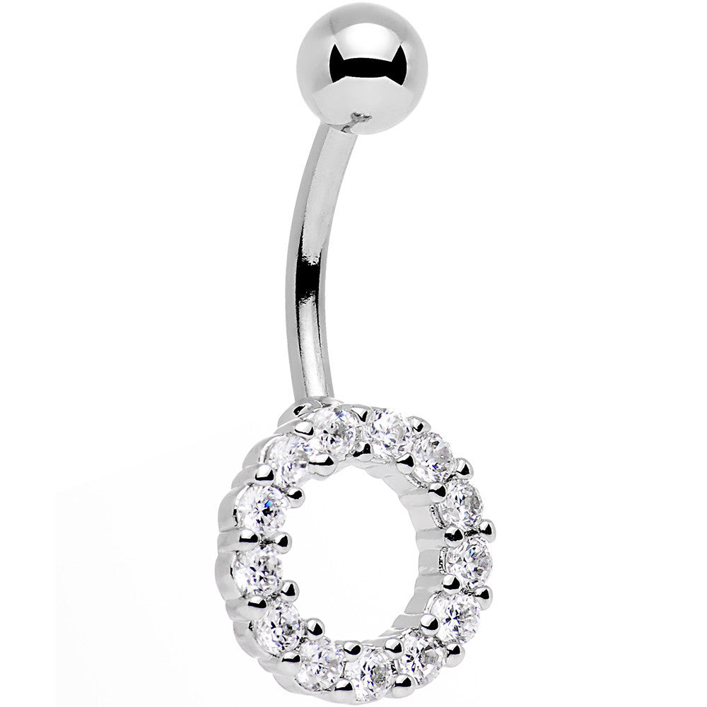 Clear Gem Stainless Steel Hollow Circle Belly Ring