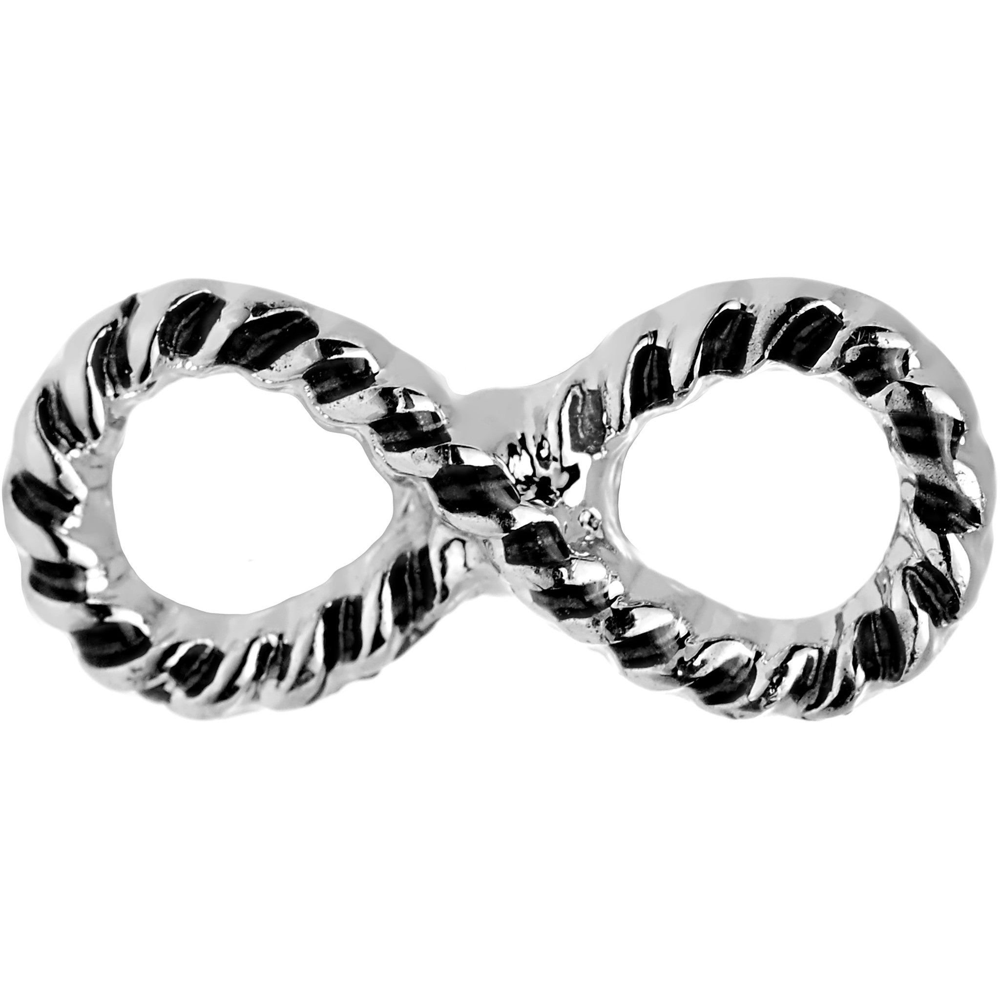 16G 1/4 Black Gem Roped Infinity Cartilage Earring