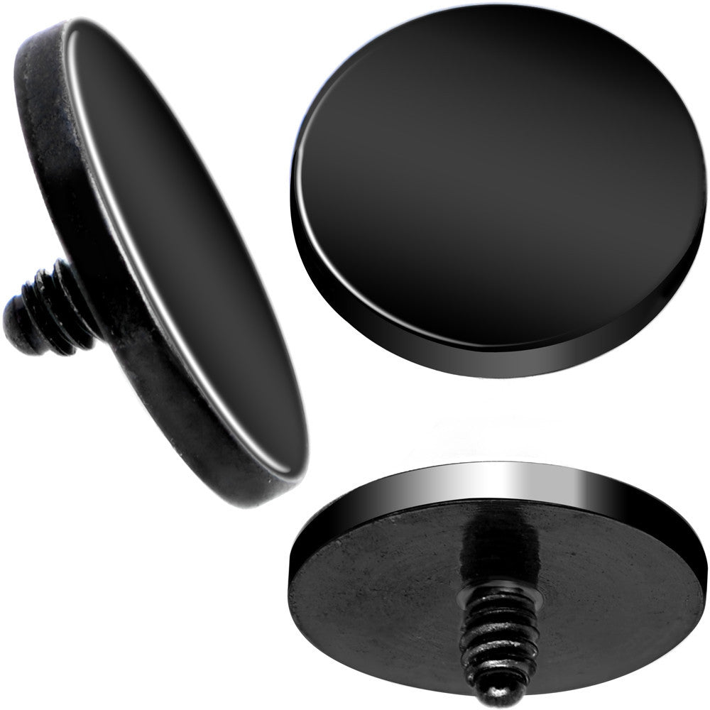 14G Black Titanium IP 4mm Flat Disc Dermal Anchor Top