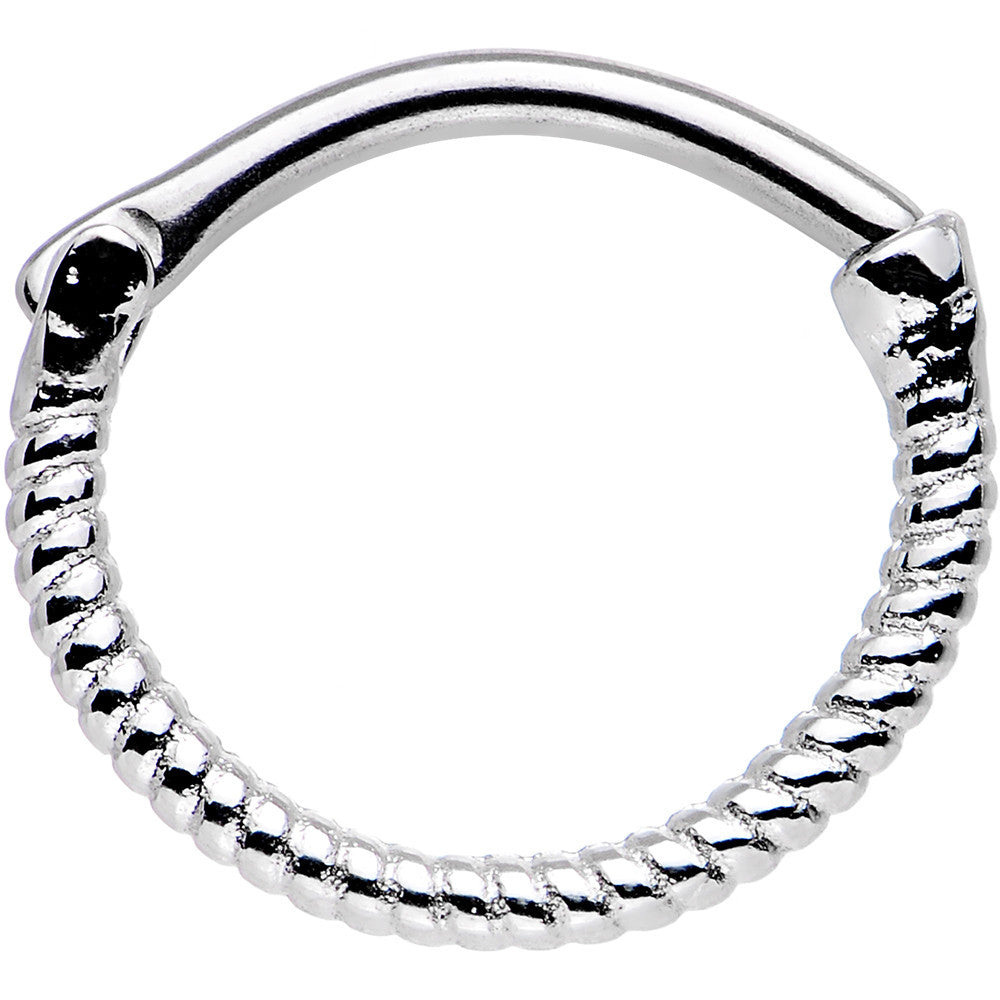 16G 3/8 Stainless Steel Twisting Rope Septum Clicker