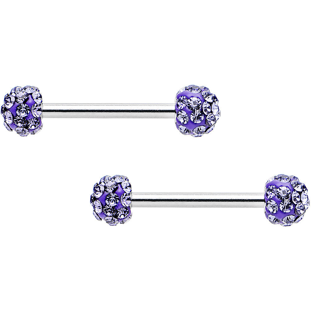 14G 9/16 Purple Ferido Purple Ball Ends Nipple Barbell Set