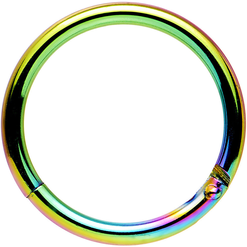 16G 3/8 Rainbow Anodized Hinged Segment Ring