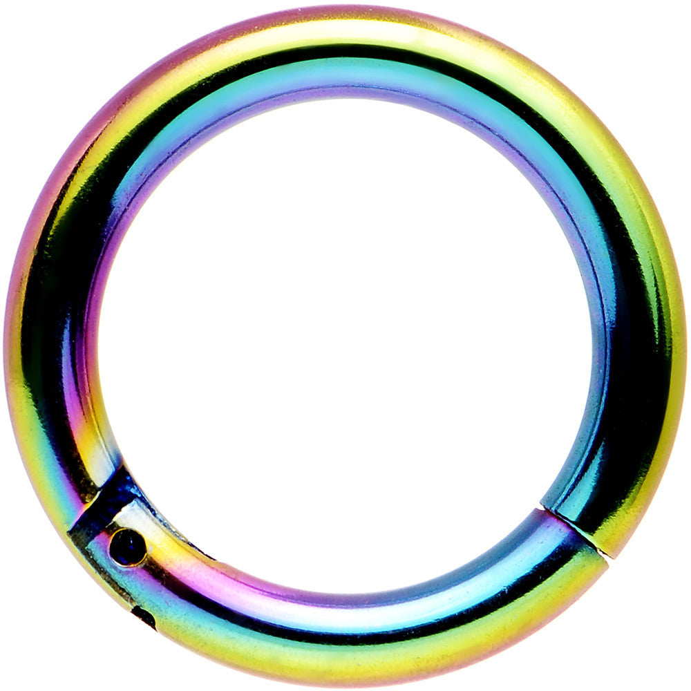 14G 5/16 Rainbow Anodized Hinged Segment Ring