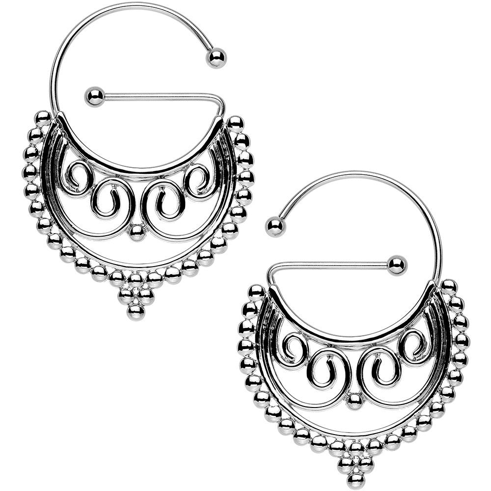Stainless Steel Barbell Eastern Flair Universal Nipple Ring Set