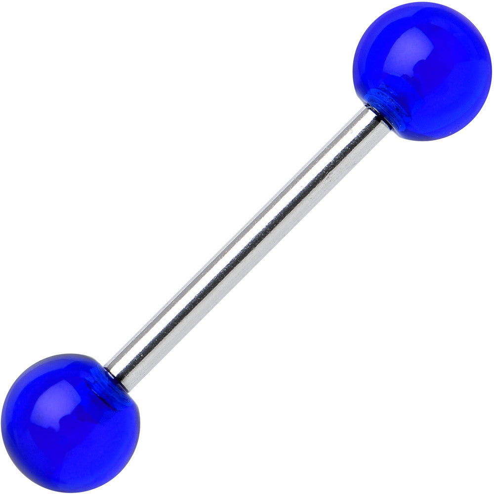 ELECTRIC BLUE Barbell Tongue Ring