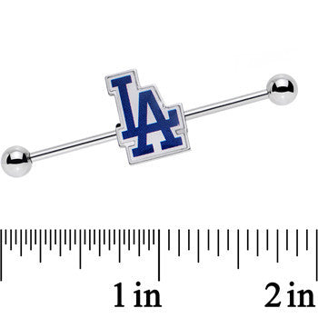 Licensed MLB Stainless Steel LA Dodgers Industrial Barbell 38mm