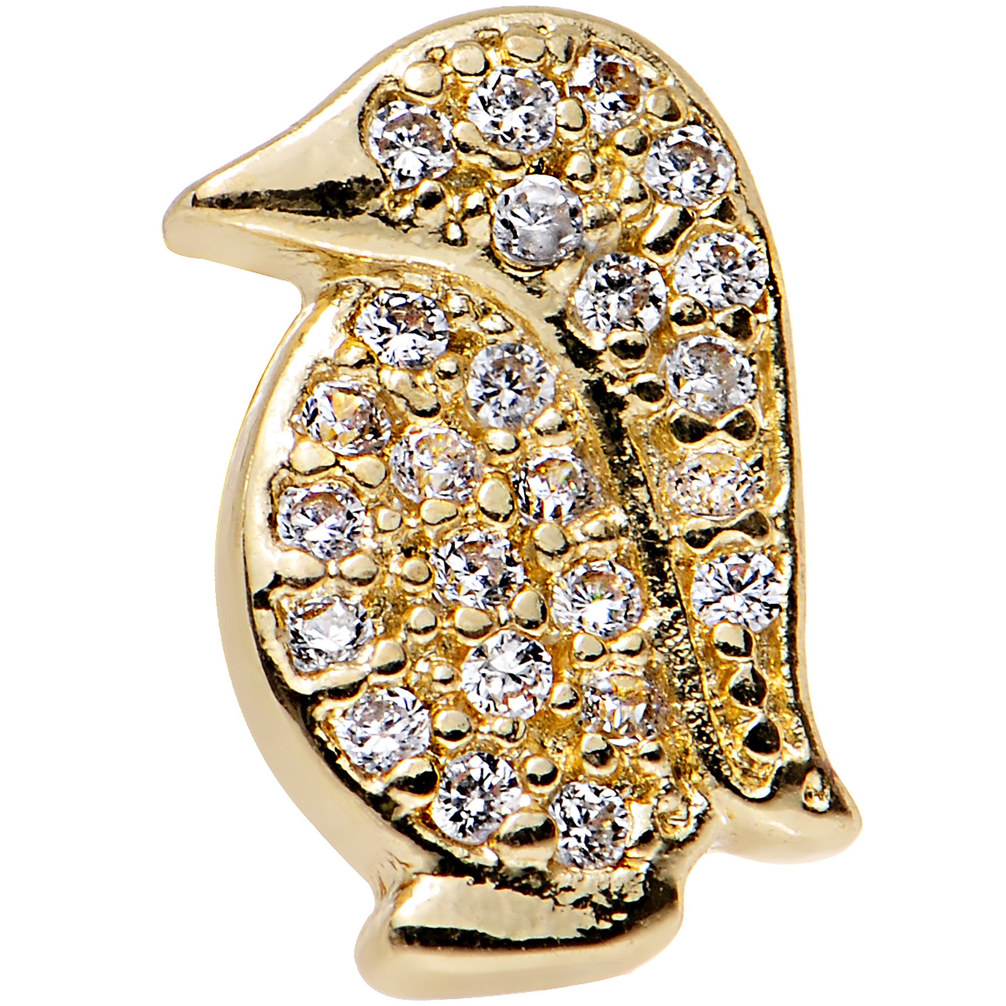 16G 1/4 Clear Gem Perky Penguin Left Tragus Cartilage Earring