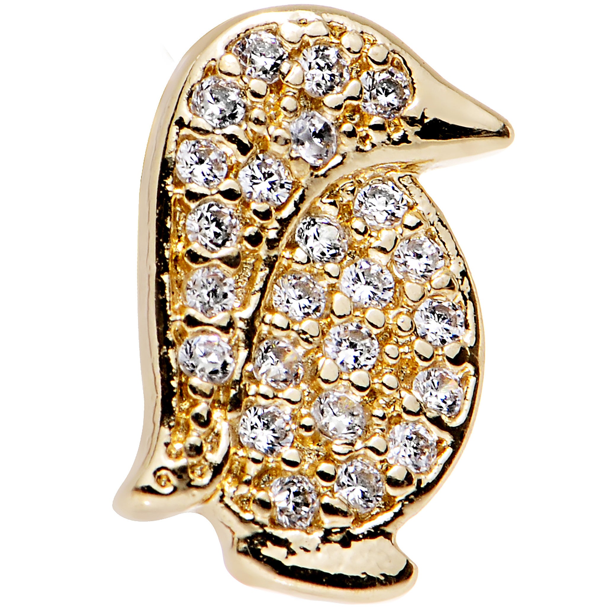 16G 1/4 Clear Gem Perky Penguin Right Tragus Cartilage Earring