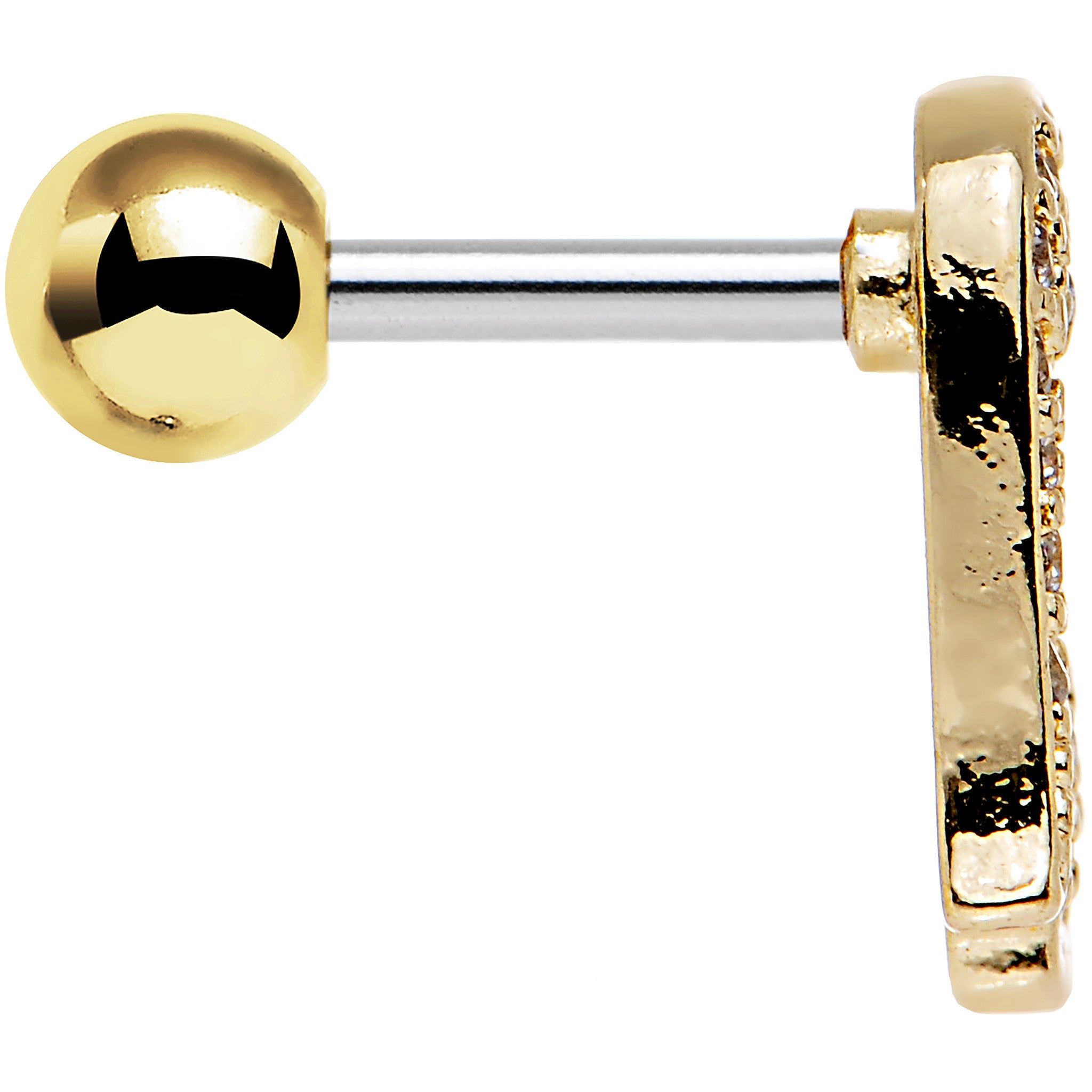 16G 1/4 Clear Gem Perky Penguin Right Tragus Cartilage Earring