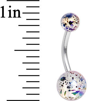 Clear Acrylic Big Bottom Ball Color Splash Basic Belly Ring
