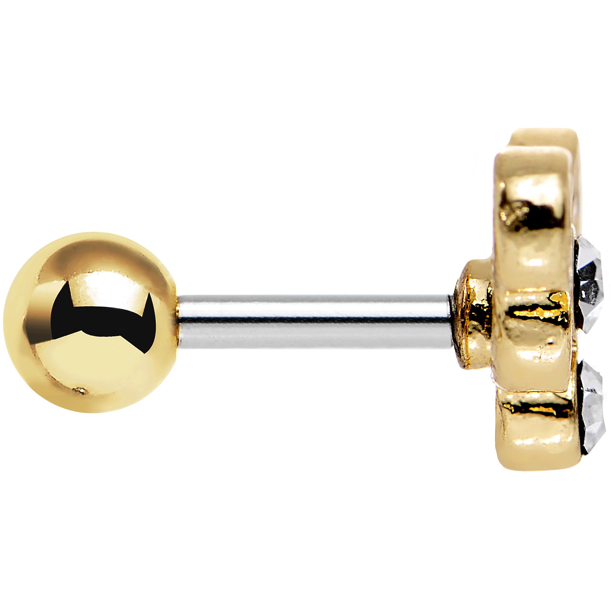 16G 1/4 Clear Gleaming Steel Swirly Butterfly Cartilage Earring