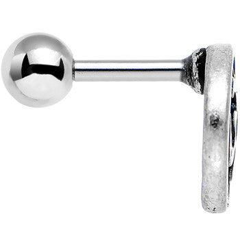 16G 1/4 Steel Circular Ohm Symbol Tragus Cartilage Earring