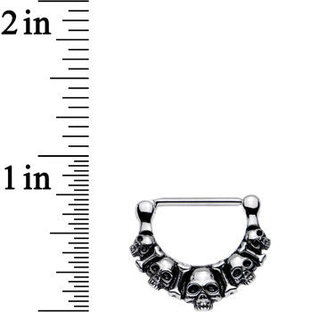 316L Stainless Steel Five Scary Skulls Nipple Clicker