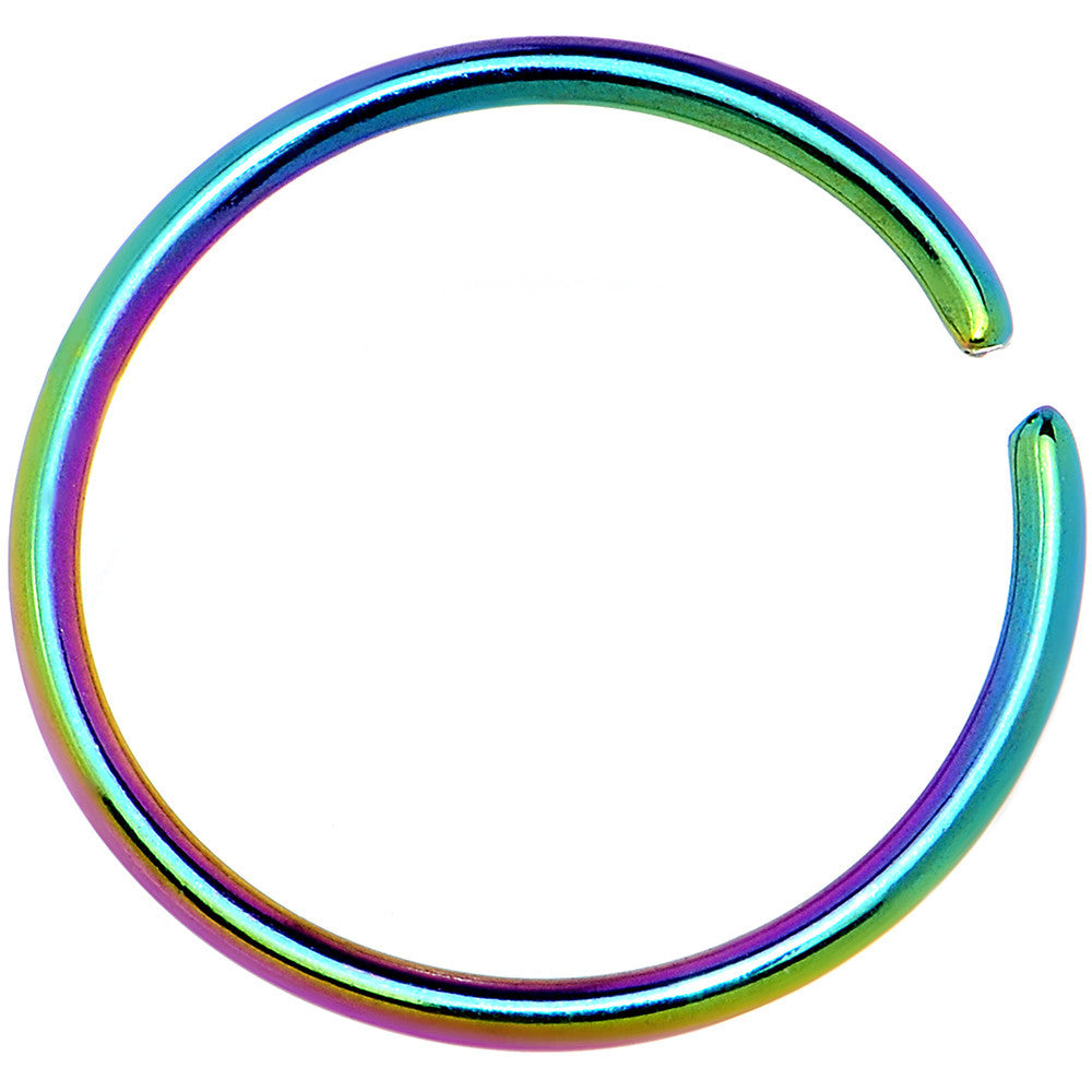 20G 3/8 Rainbow Anodized Annealed Steel Seamless Circular Ring