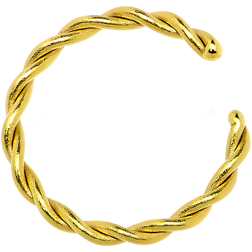16G 5/16 Gold IP Annealed Steel Seamless Braided Circular Ring