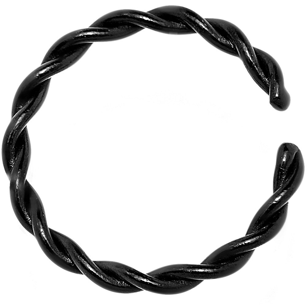 18G 5/16 Black IP Annealed Steel Seamless Braided Circular Ring