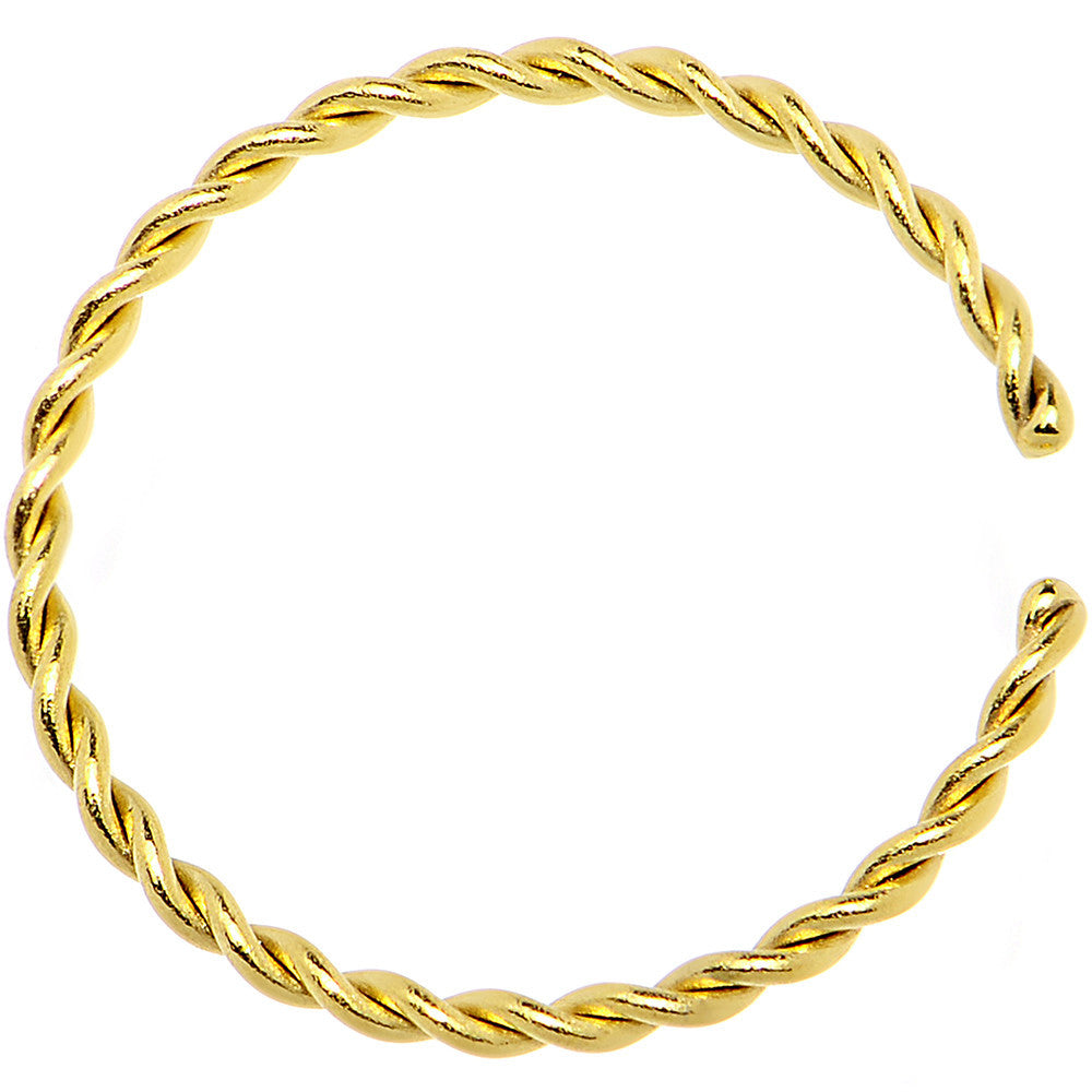 20G 3/8 Gold IP Annealed Steel Seamless Braided Circular Ring