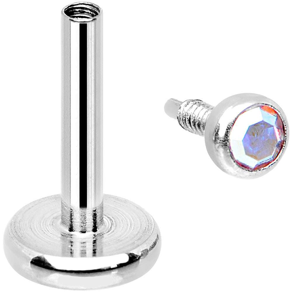 18G 1/4 Aurora 2mm CZ Gem Internally Threaded Cartilage Earring