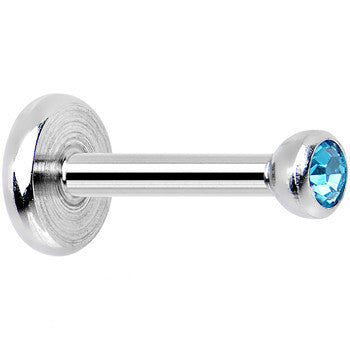 18G 1/4 Aqua 2mm CZ Gem Internally Threaded Cartilage Earring