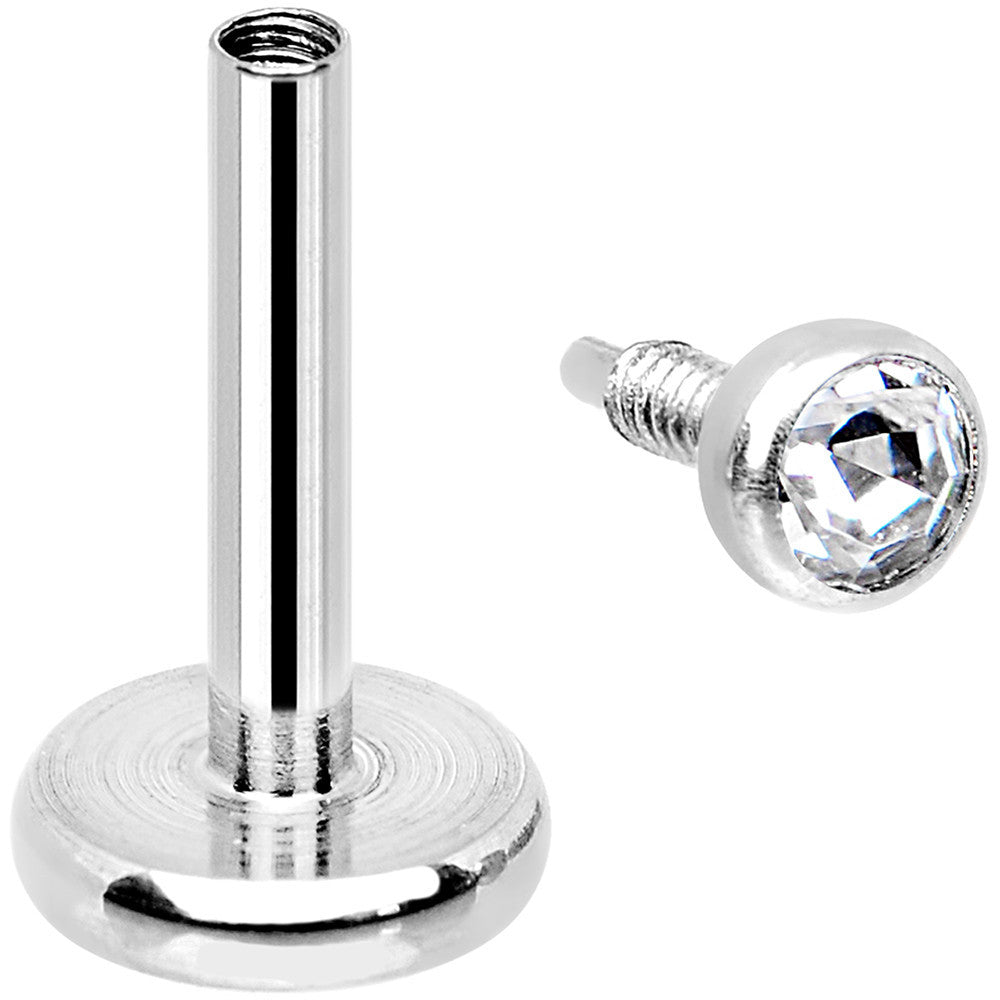 18G 1/4 Clear 2mm CZ Gem Internally Threaded Cartilage Earring