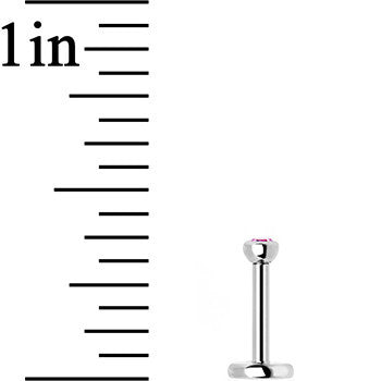 18G 1/4 Pink 2mm CZ Gem Internally Threaded Cartilage Earring