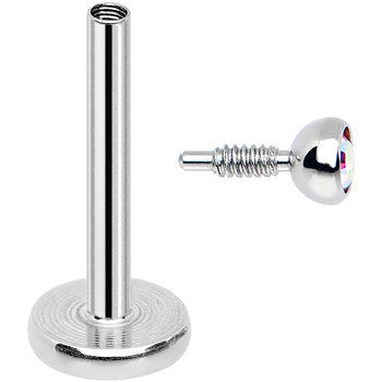 18G 5/16 Aurora 2mm CZ Internally Threaded Labret Monroe Tragus