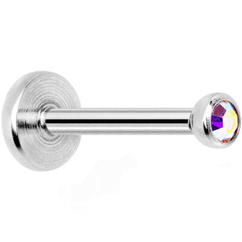 18G 5/16 Aurora 2mm CZ Internally Threaded Labret Monroe Tragus