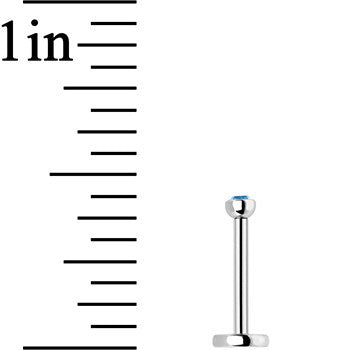 18G 5/16 Aqua 2mm CZ Internally Threaded Labret Monroe Tragus