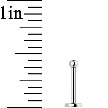 18G 5/16 Tanzanite 2mm CZ Gem Internally Threaded Labret