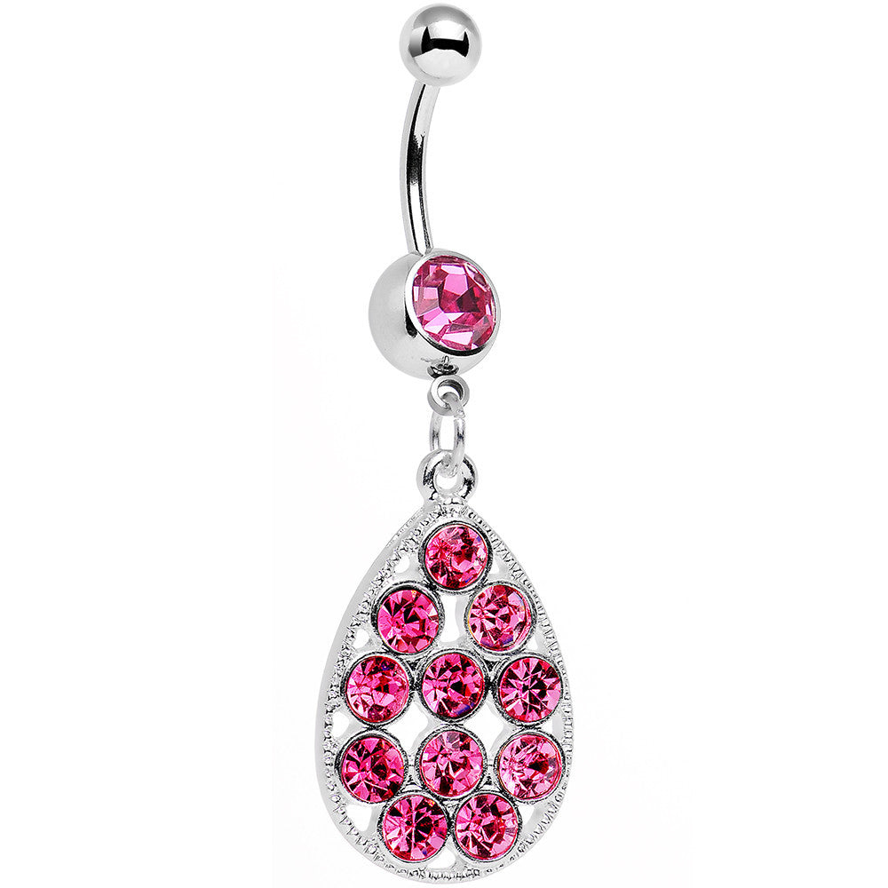 Pink Gem Dingy Drop Dangle Belly Ring