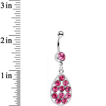 Pink Gem Dingy Drop Dangle Belly Ring