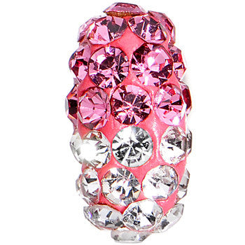 16G 1/4 Pink and Clear Gem Paved Pink Tragus Cartilage Earring